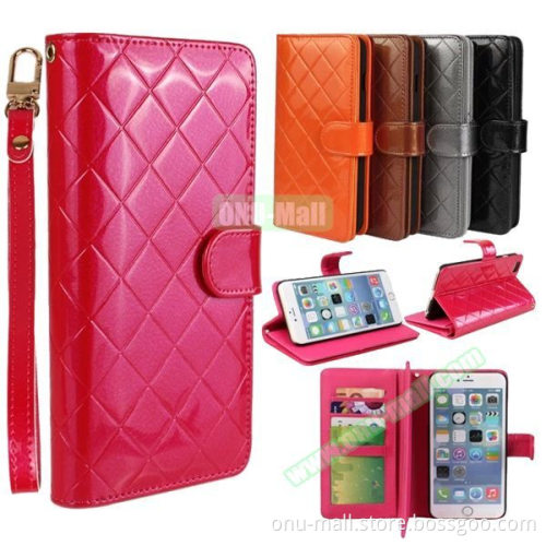 Top Grade Multifunctional Flip Wallet Leather Case for iPhone 6 Plus 5.5 Inch with Card Holder and Lanyard